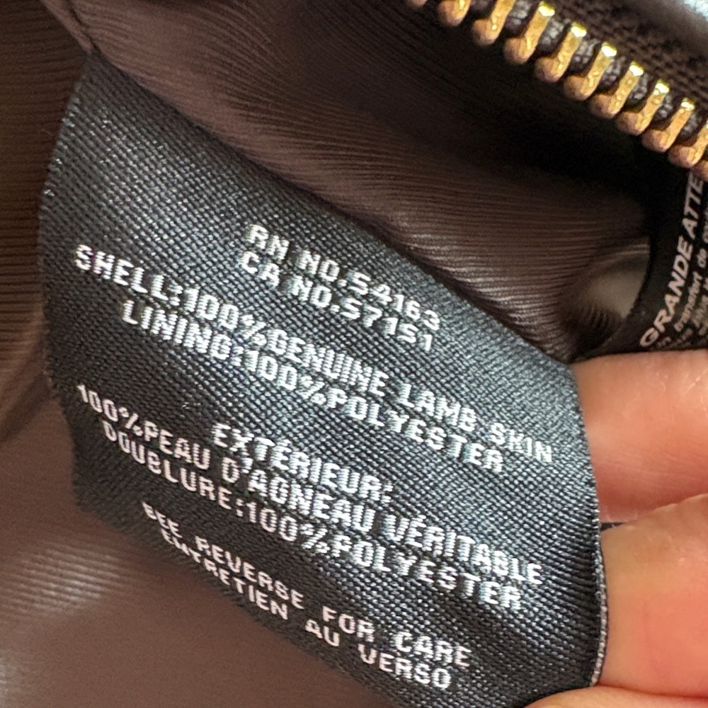 Beautiful Cole Haan Chocolate Brown Leather Jacket with Quilted Shoulders NWOT - Picture 4 of 7